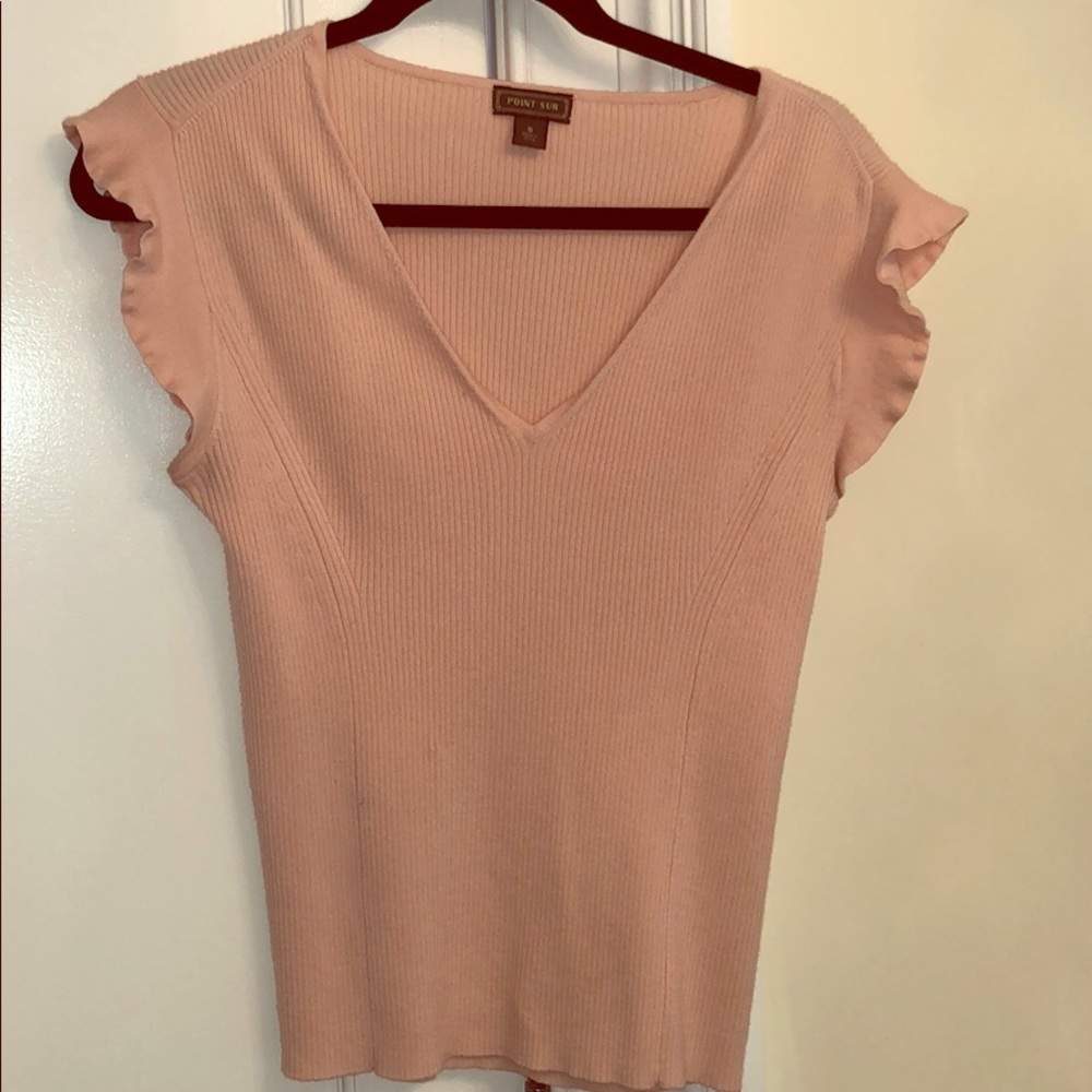 Anthropologie t sweater in baby pink